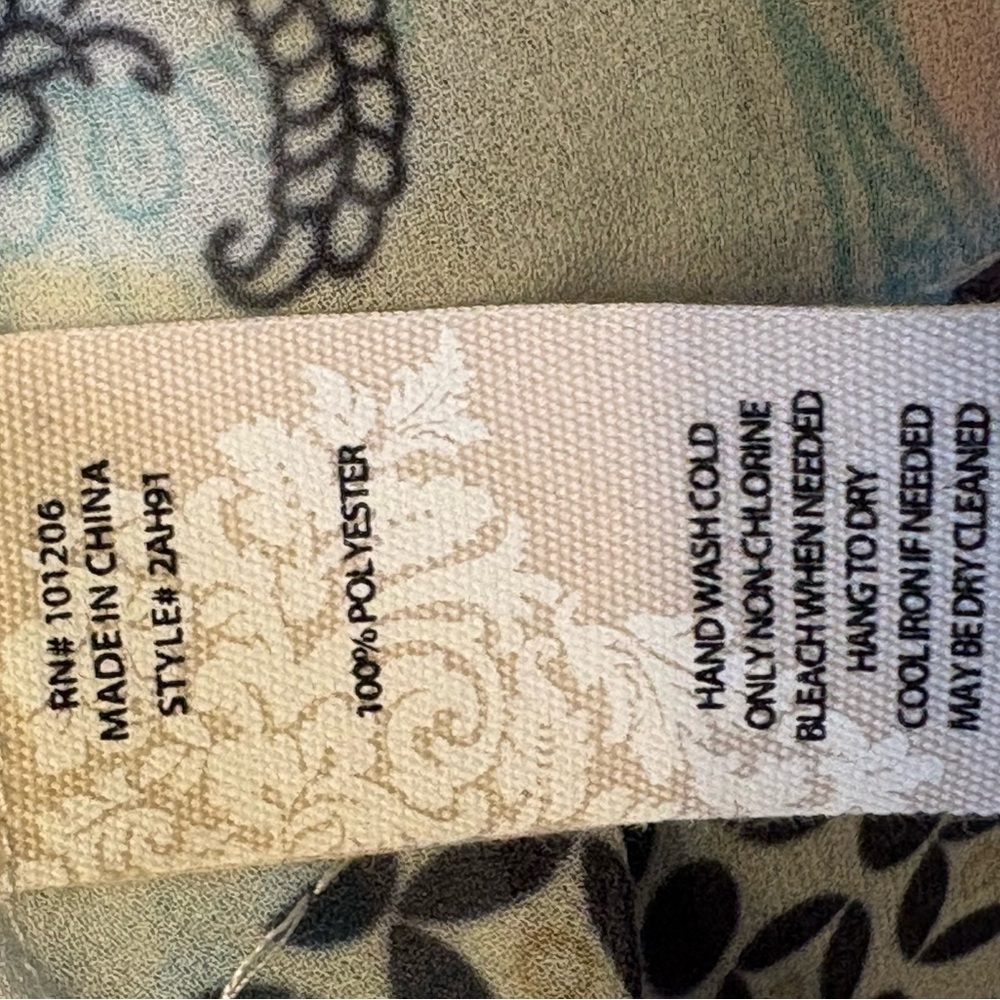 NWOT Soft Surroundings Coral and Blue Sheer Paisley Kimono Topper - Picture 9 of 10